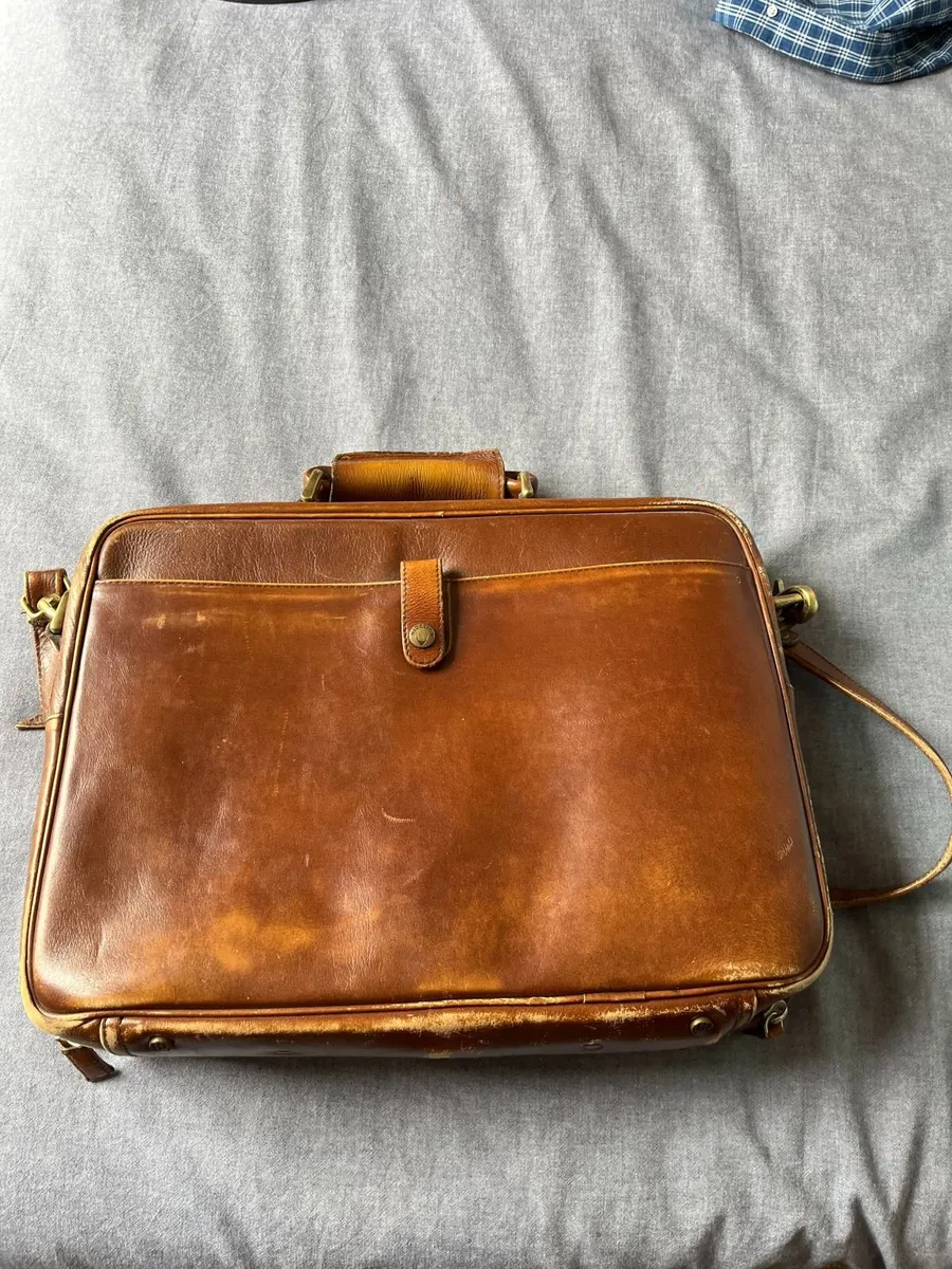 Vintage real leather briefcase - Image 1