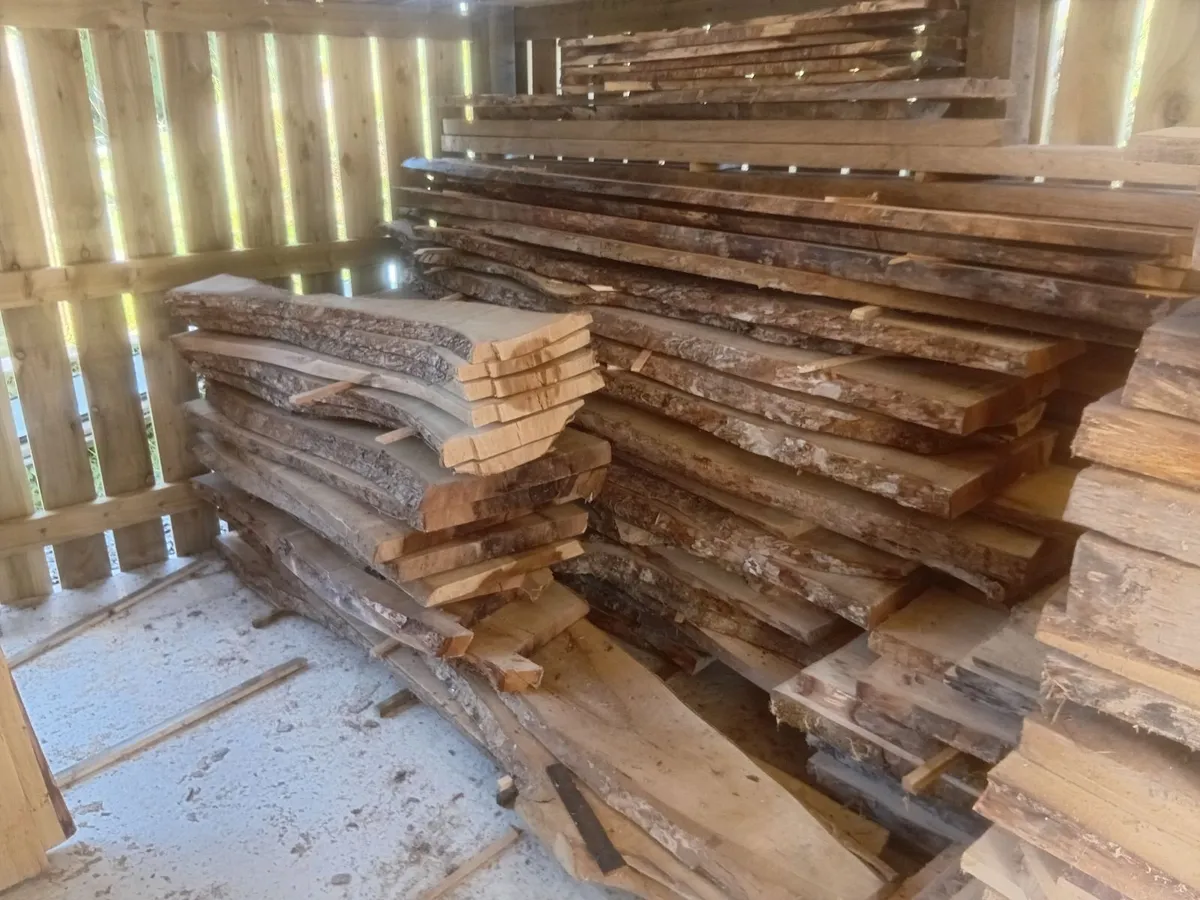 Live edge hardwood beams timber planks mantle piec - Image 2