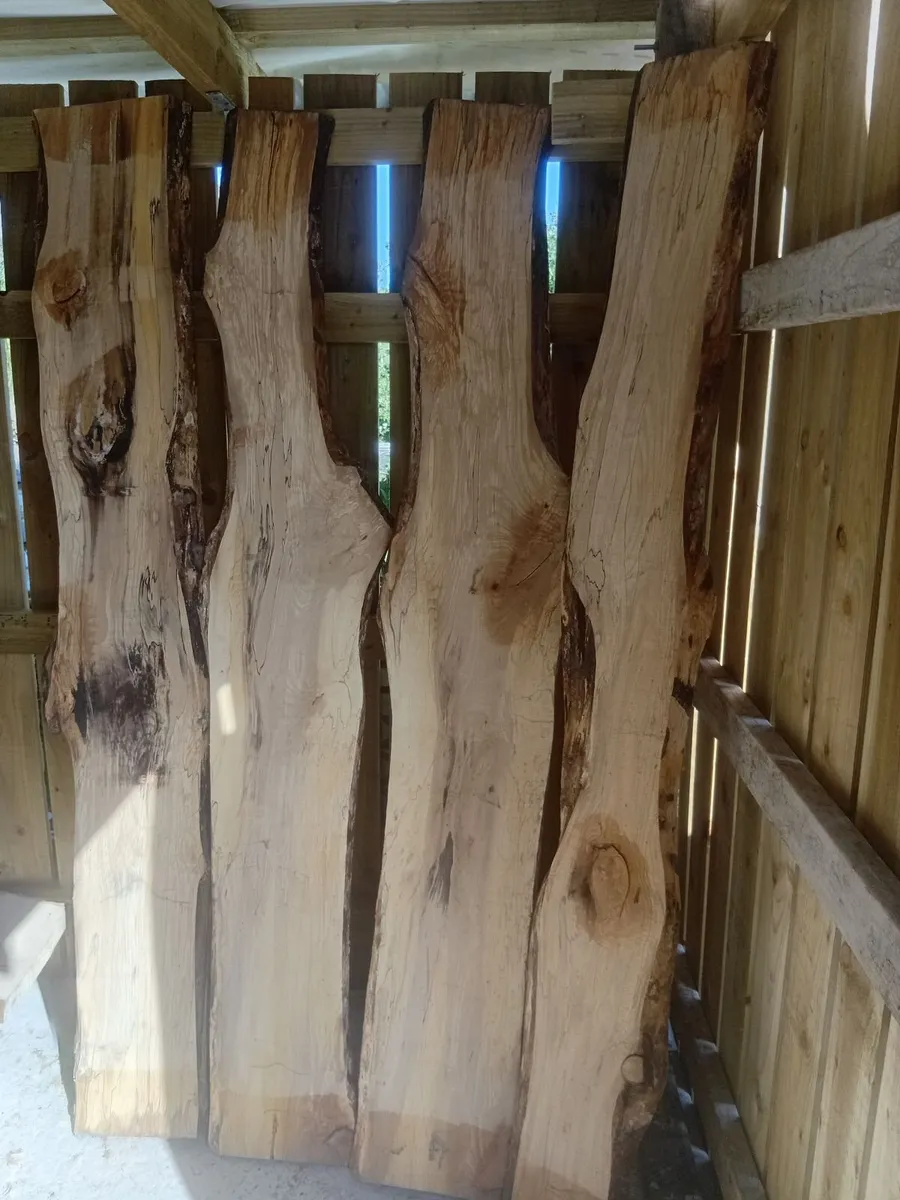 Live edge hardwood beams timber planks mantle piec - Image 1