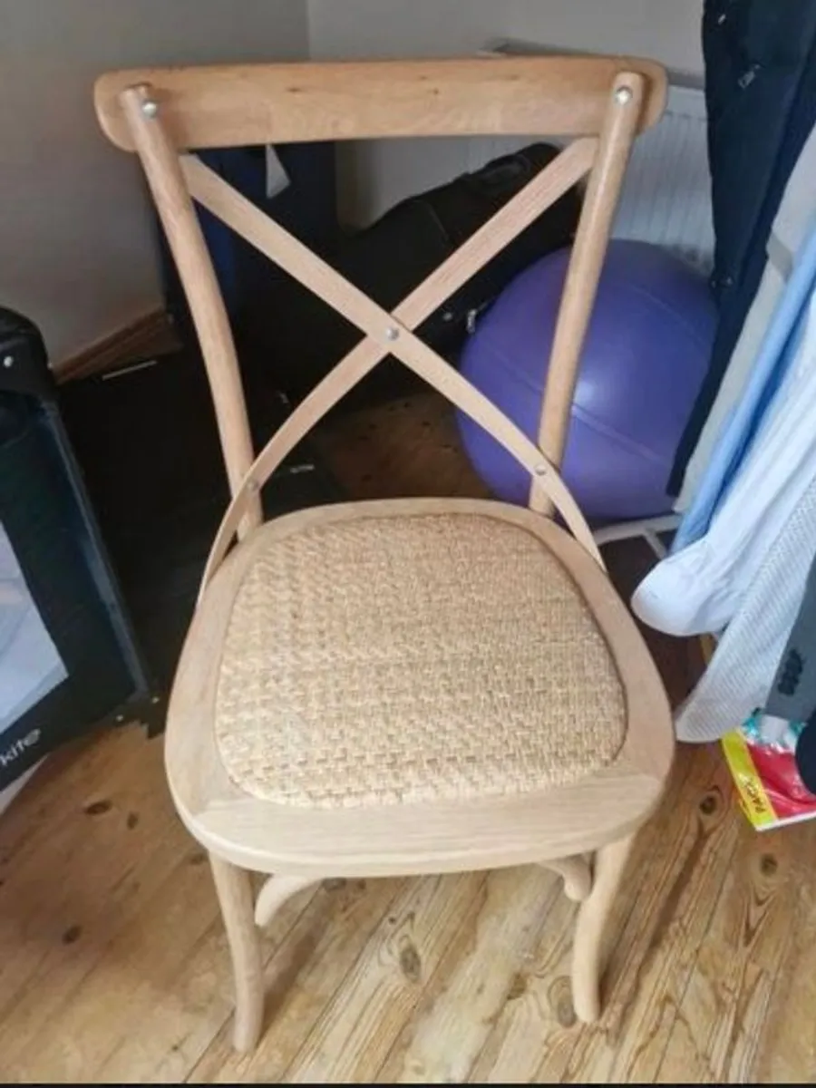 X6 Crossback Natural Kitchen Table Chairs S Alternative excellent condition hardly used Currently retailing 1014 - Image 3