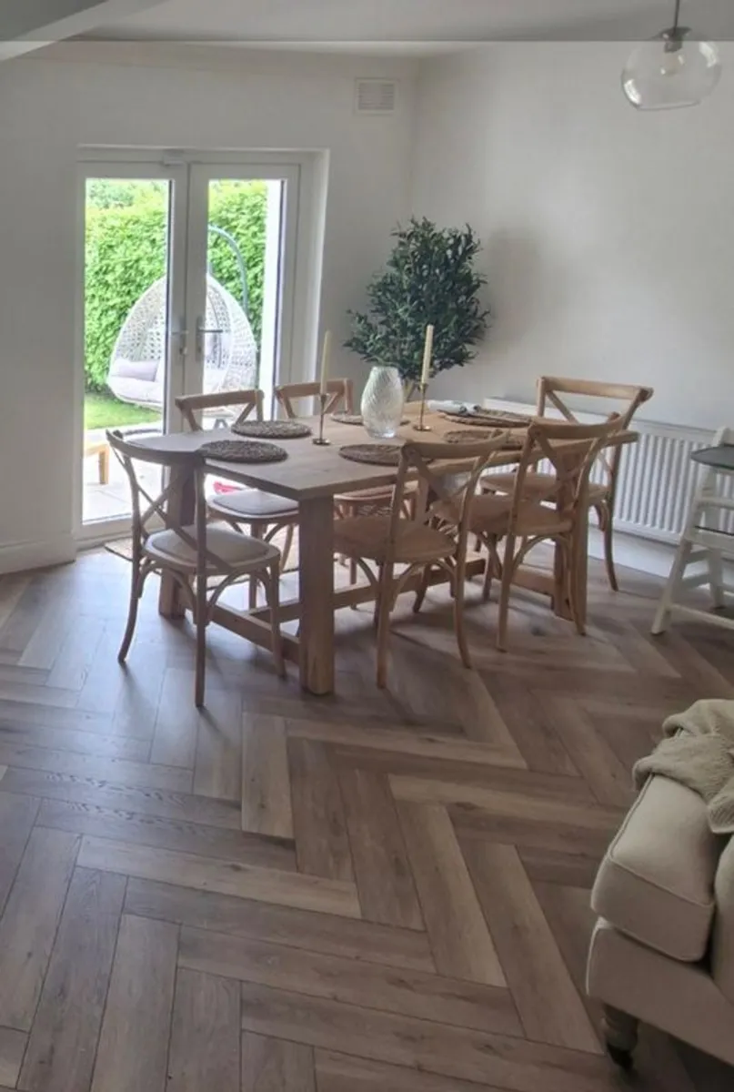 X6 Crossback Natural Kitchen Table Chairs S Alternative excellent condition hardly used Currently retailing 1014 - Image 4