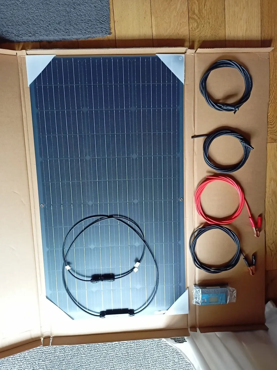 100W 12V Solar panel kit for boat or camper van - Image 1