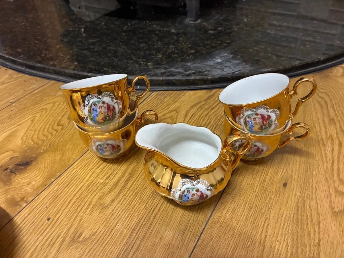 Vintage MZ Czech Gilded Porcelain Coffee Set - Image 2