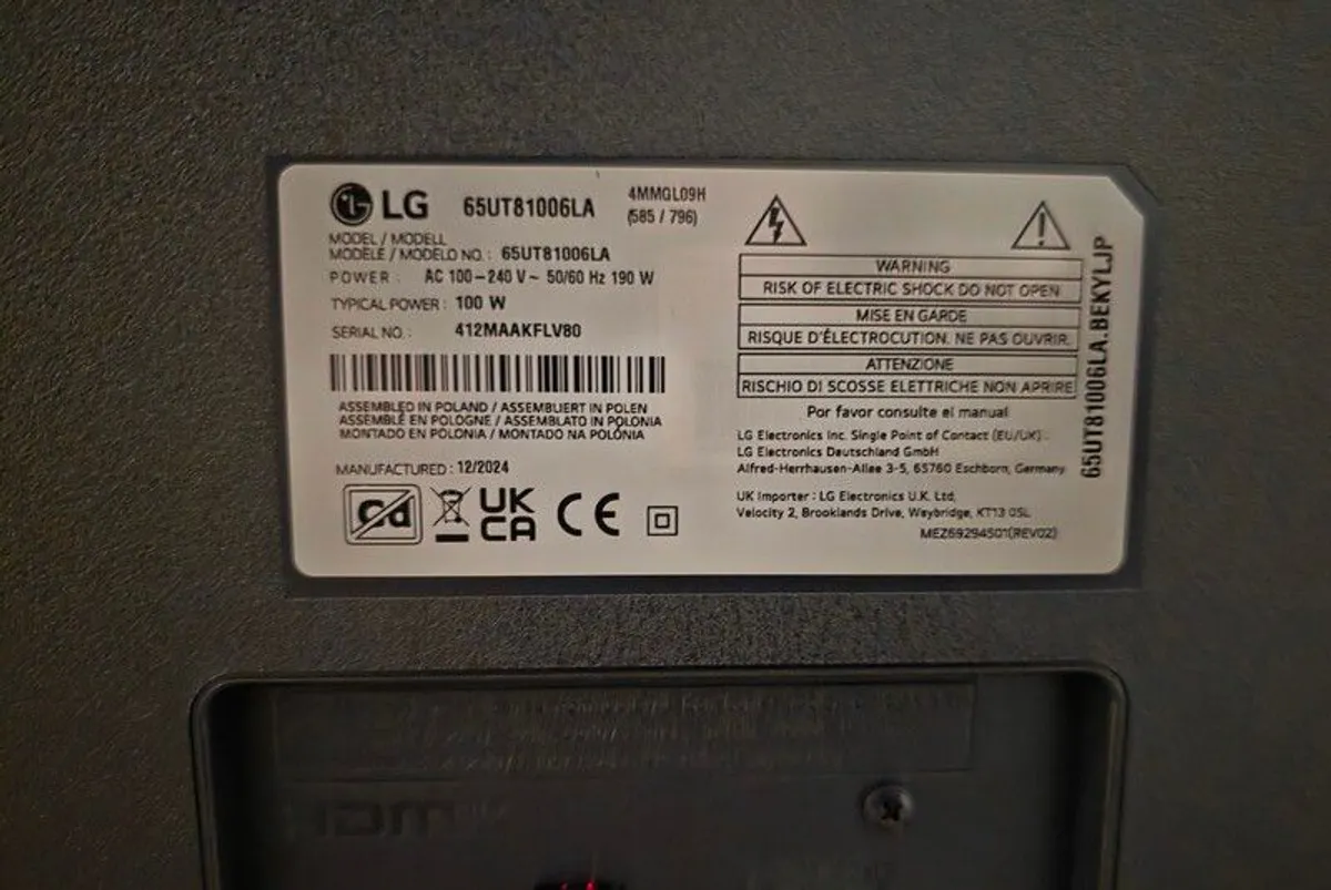 Lg 65in Tv - Image 3