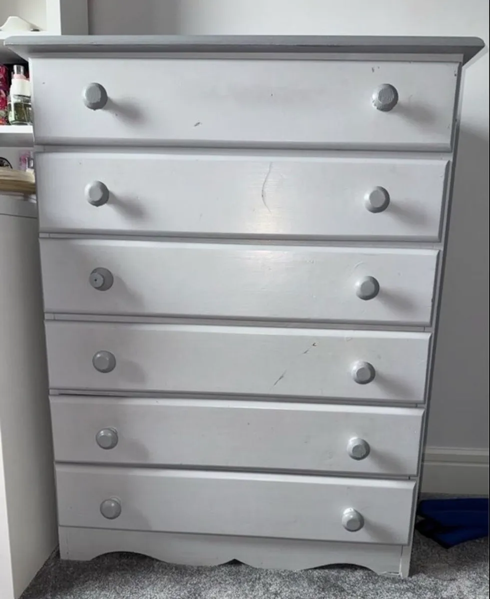 Grey 6 Drawer Chest of Drawers - Image 1