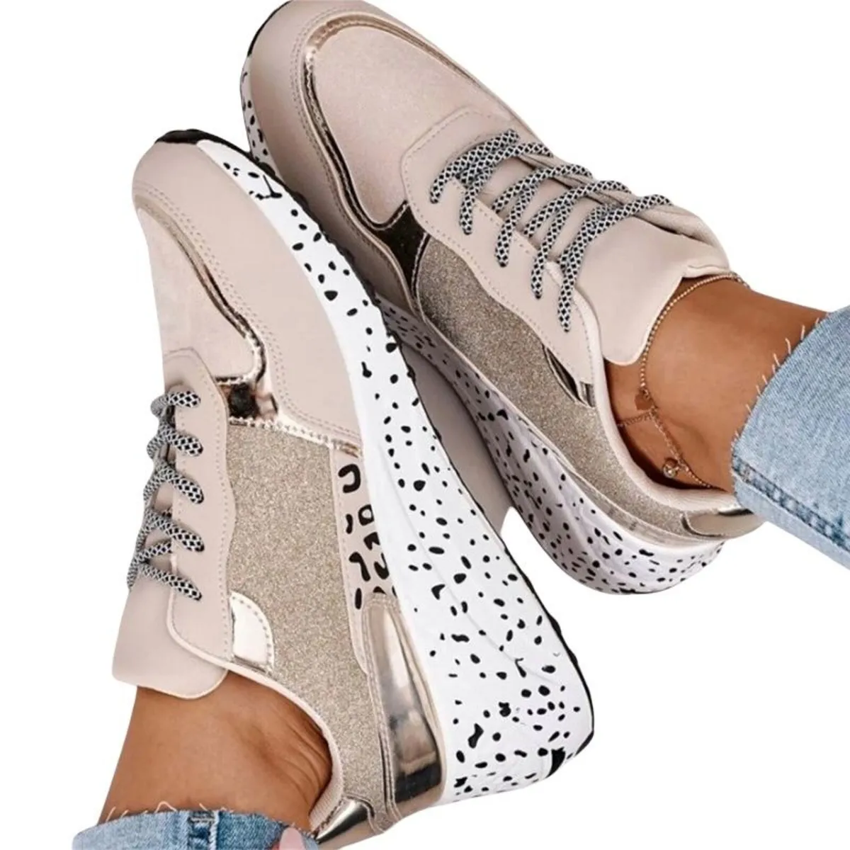 New Leopard cream Runners sizes 3-8 - Image 1