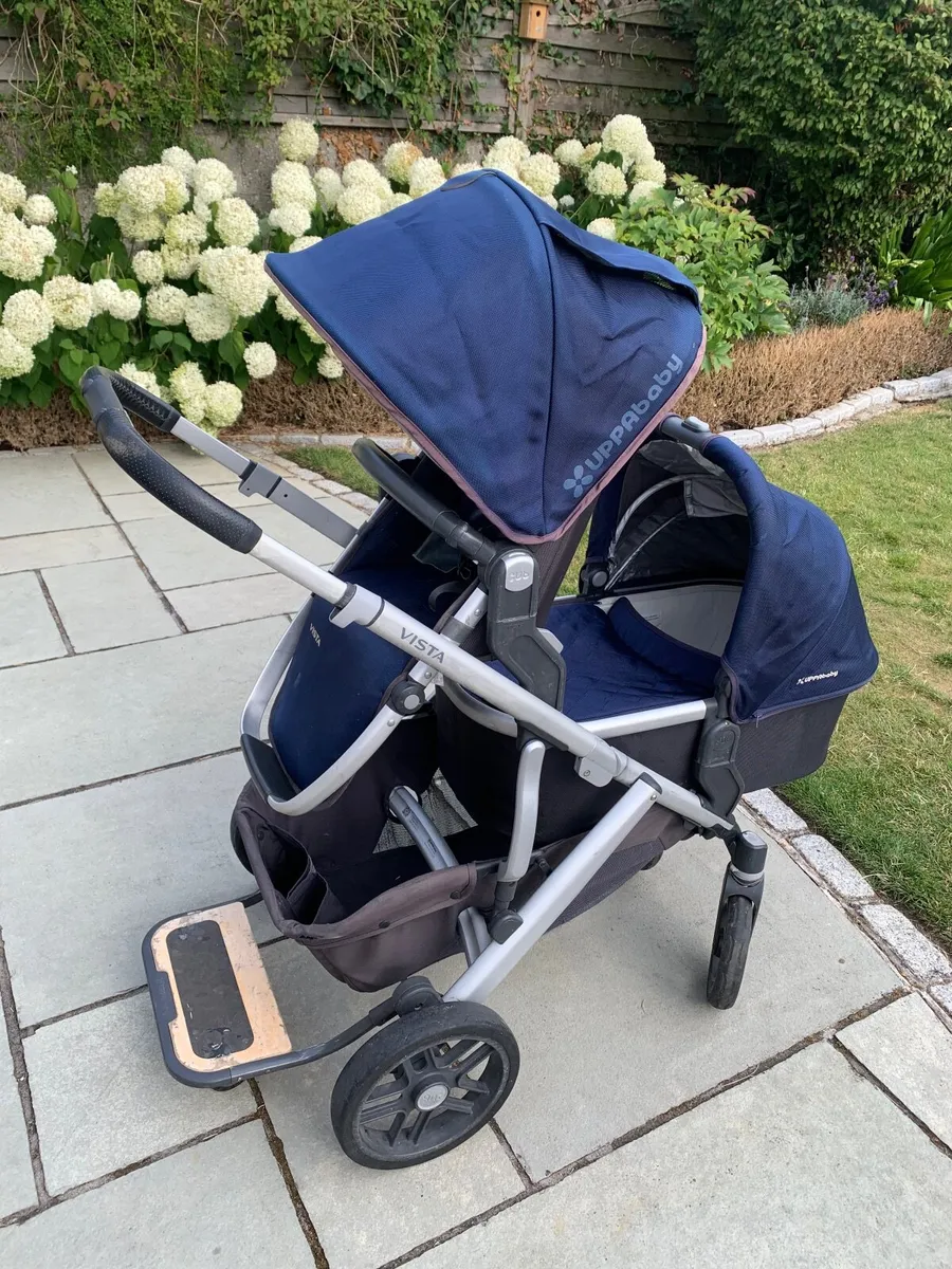 Uppababy V2 Double Stroller - Navy - Image 2