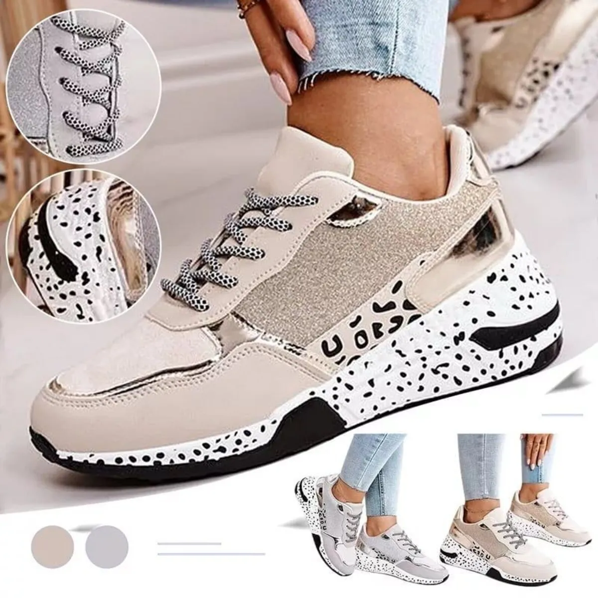 New Leopard cream Runners sizes 3-8 - Image 3