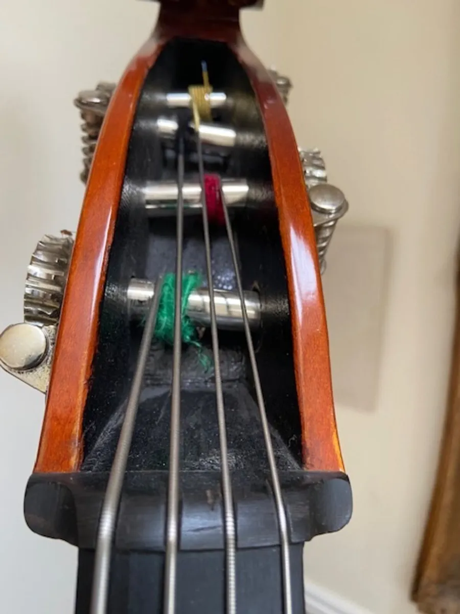 Double Bass 3/4 solid wood, bow & case + pickup - Image 3