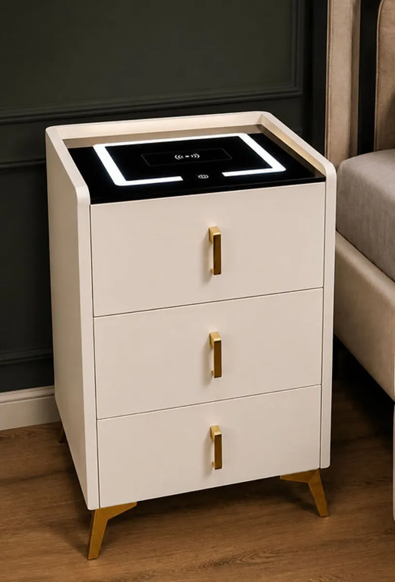 Modern Smart Bedside Locker With Safe - Image 2