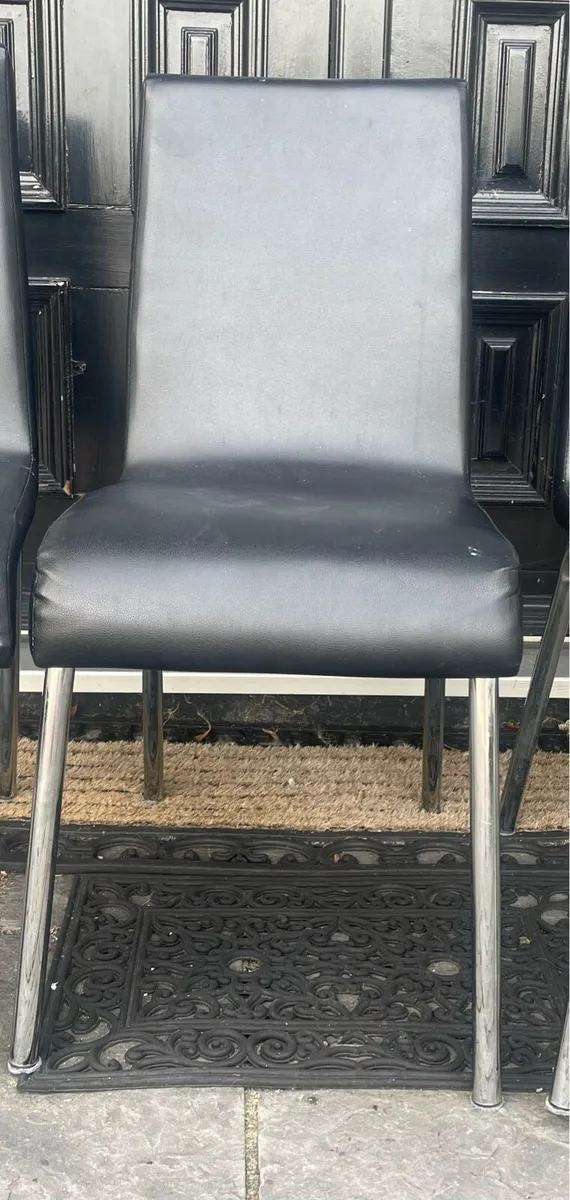 As New - 1 x Black Leather Kitchen Dining Chair