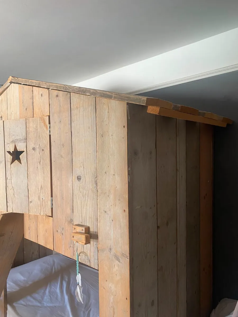 Handmade Dutch Solid Wood Bunk Bed - Image 2