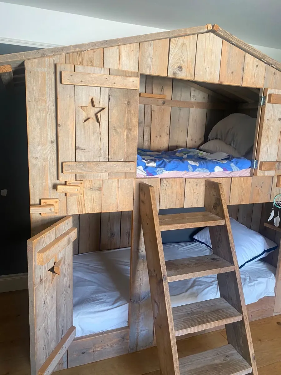 Handmade Dutch Solid Wood Bunk Bed - Image 3