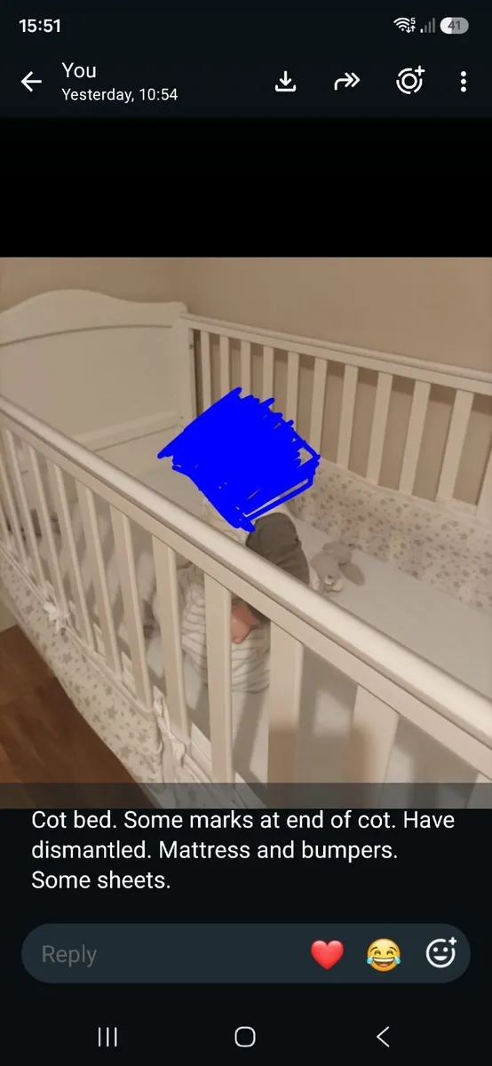 Babylo Ella Cot bed & mattress