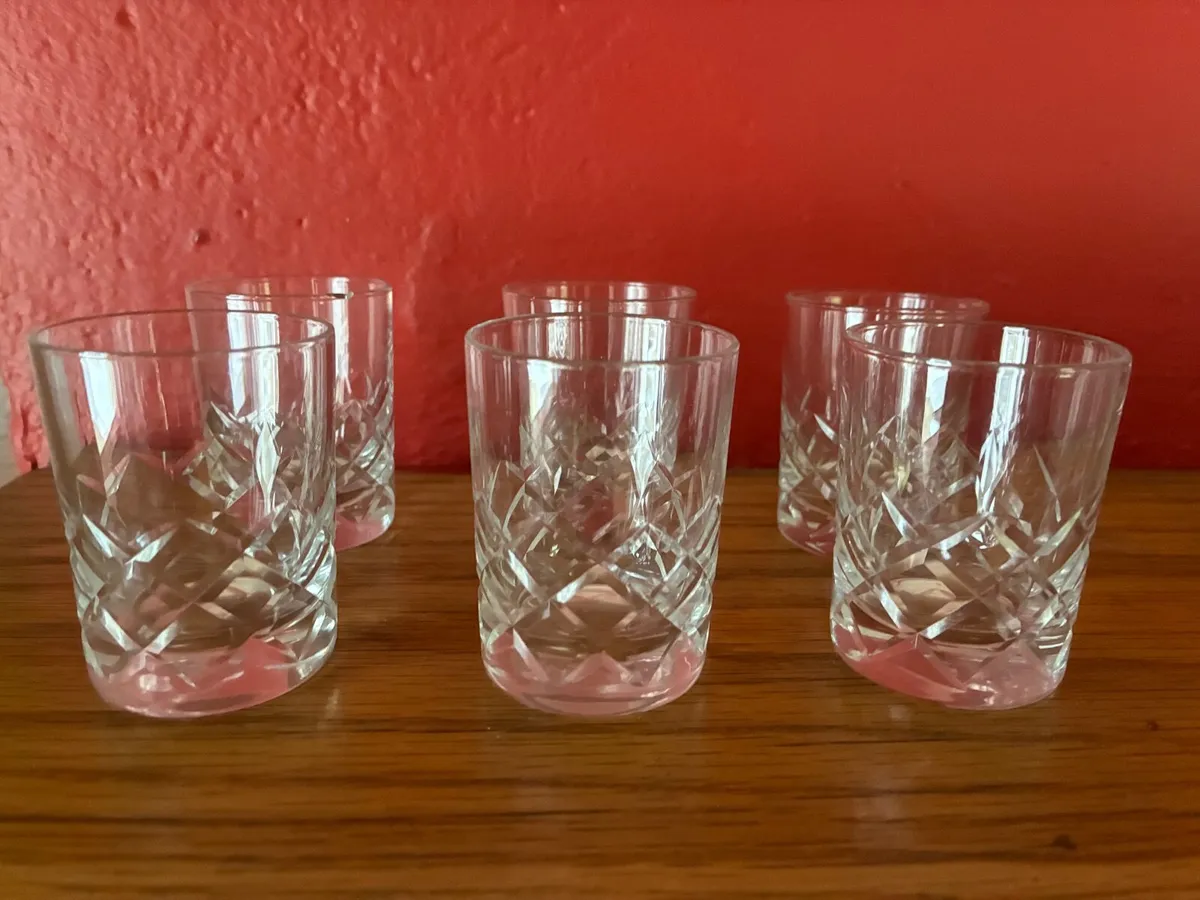 12 Vintage Cut Crystal Schnapps Glasses - Image 3