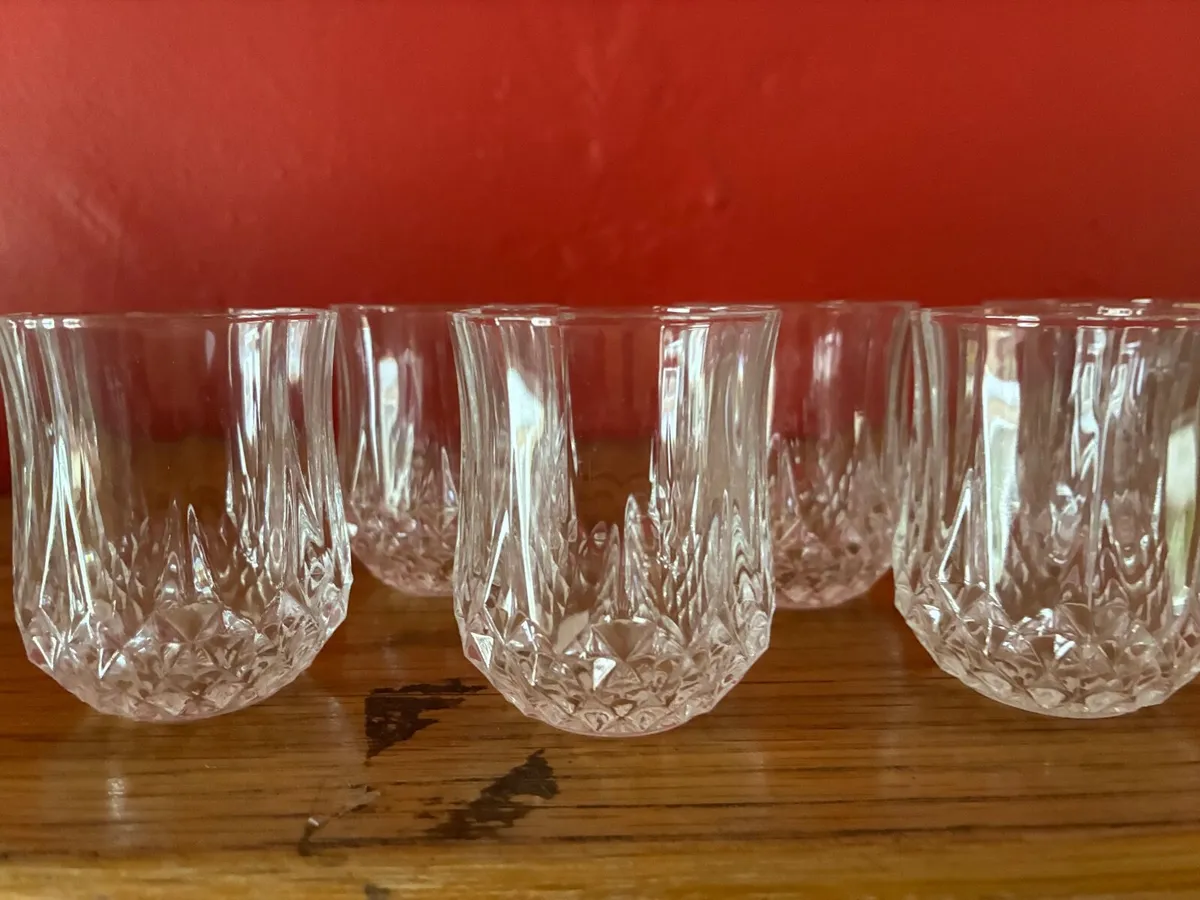 12 Vintage Cut Crystal Schnapps Glasses - Image 4