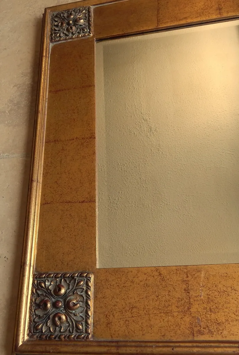 Large Bevelled Wall Mirror in Ornate Wooden Frame - Image 4