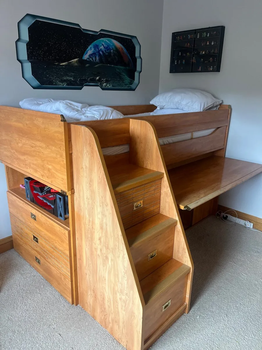 Children’s Mid Sleeper Cabin Bed with Desk - Image 1