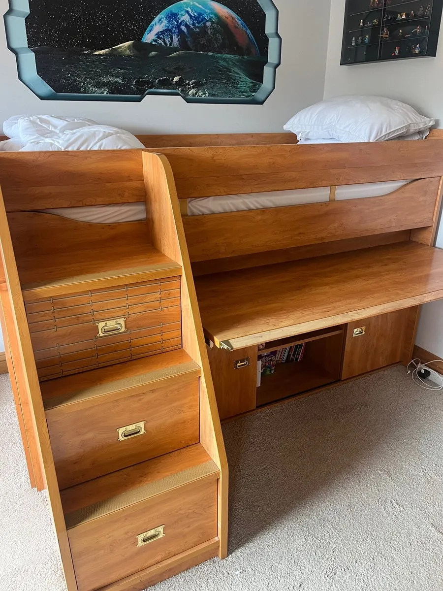 Children’s Mid Sleeper Cabin Bed with Desk - Image 4