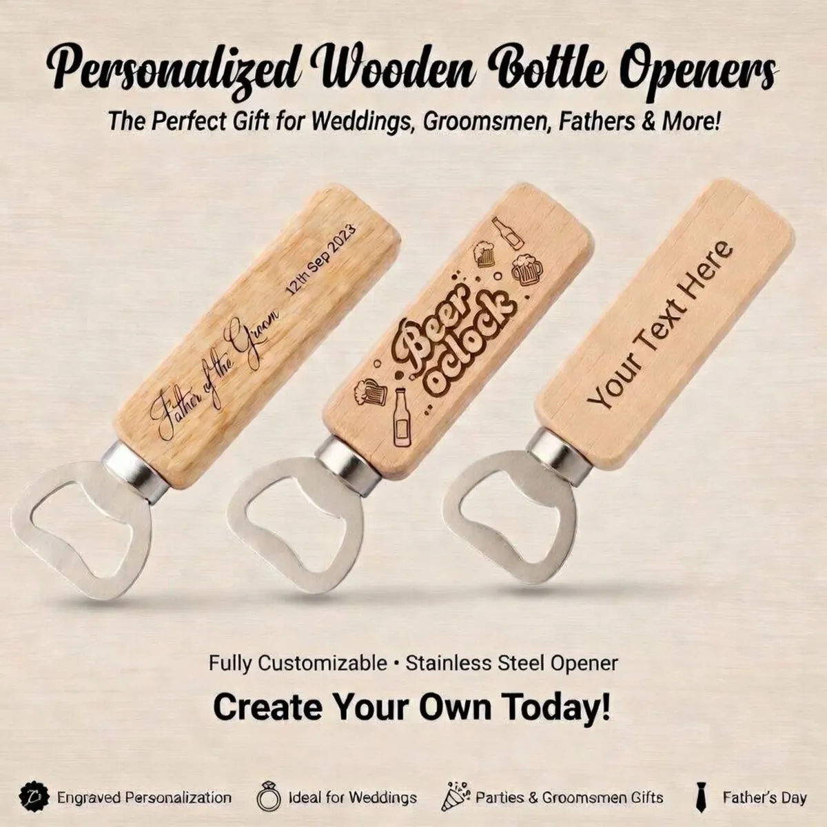 Engraved Bottle Openers - Wedding Gift - Parties - Image 1