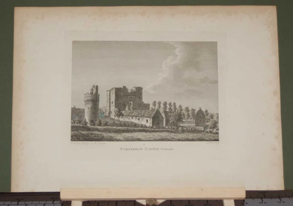 Torfeekan Castle County Louth 1797 Antique Print - Image 2