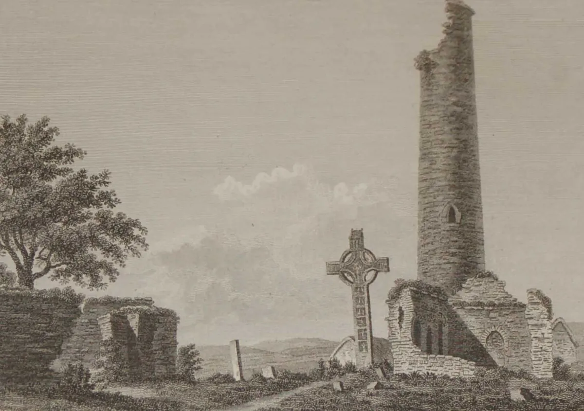 1797 Antique Print Monasterboise Church and Tower - Image 2