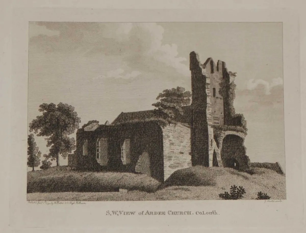 1797 Antique Print South West View Ardee Church - Image 2