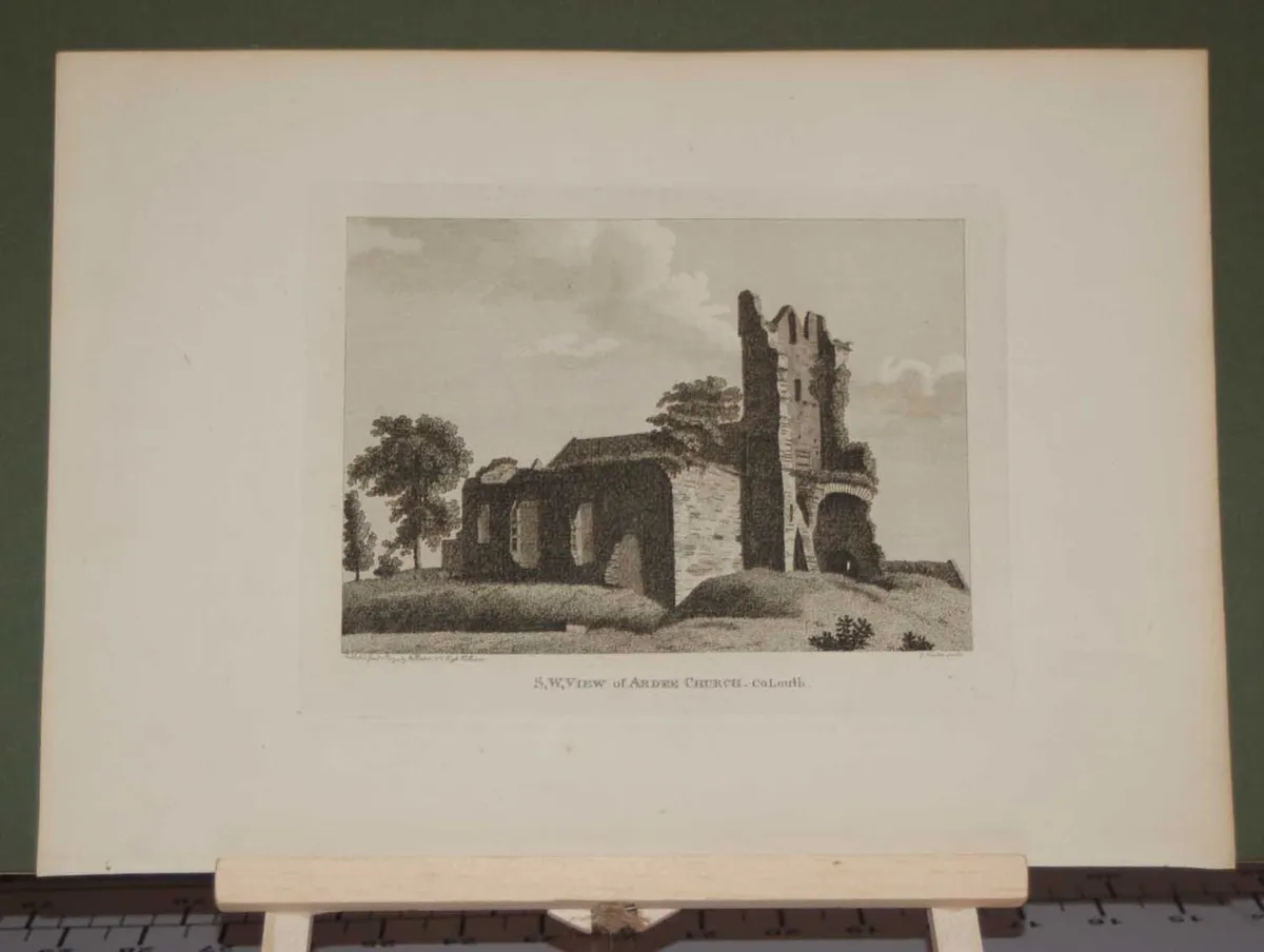 1797 Antique Print South West View Ardee Church - Image 3