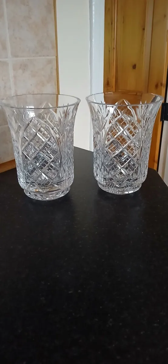 Pair of Tipperary Crystal  8in Vases - Image 3