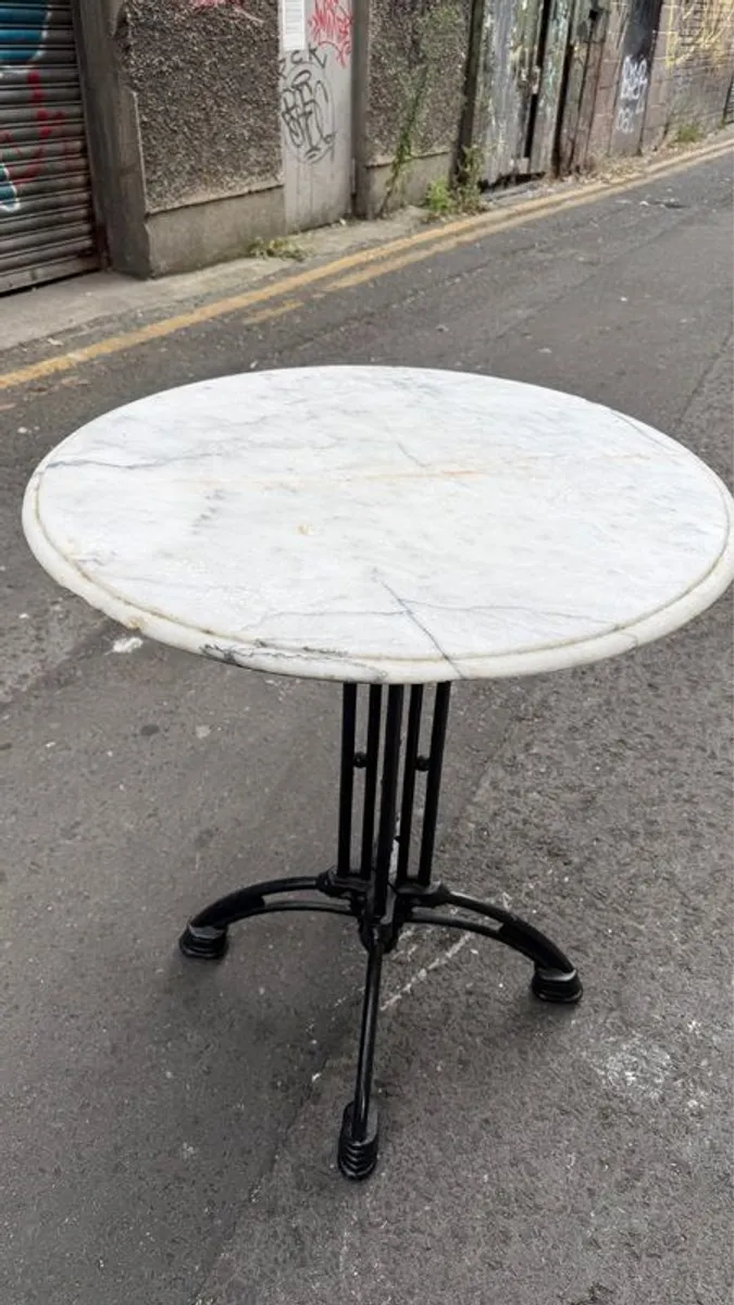 Solid Marble Bistro Table 70cm Diameter Restaurant / Bar / Outdoor - Image 1