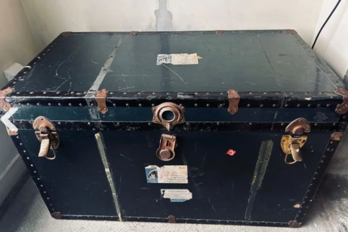 Vintage Holland America Line Steamer Trunk 1960s - Image 1