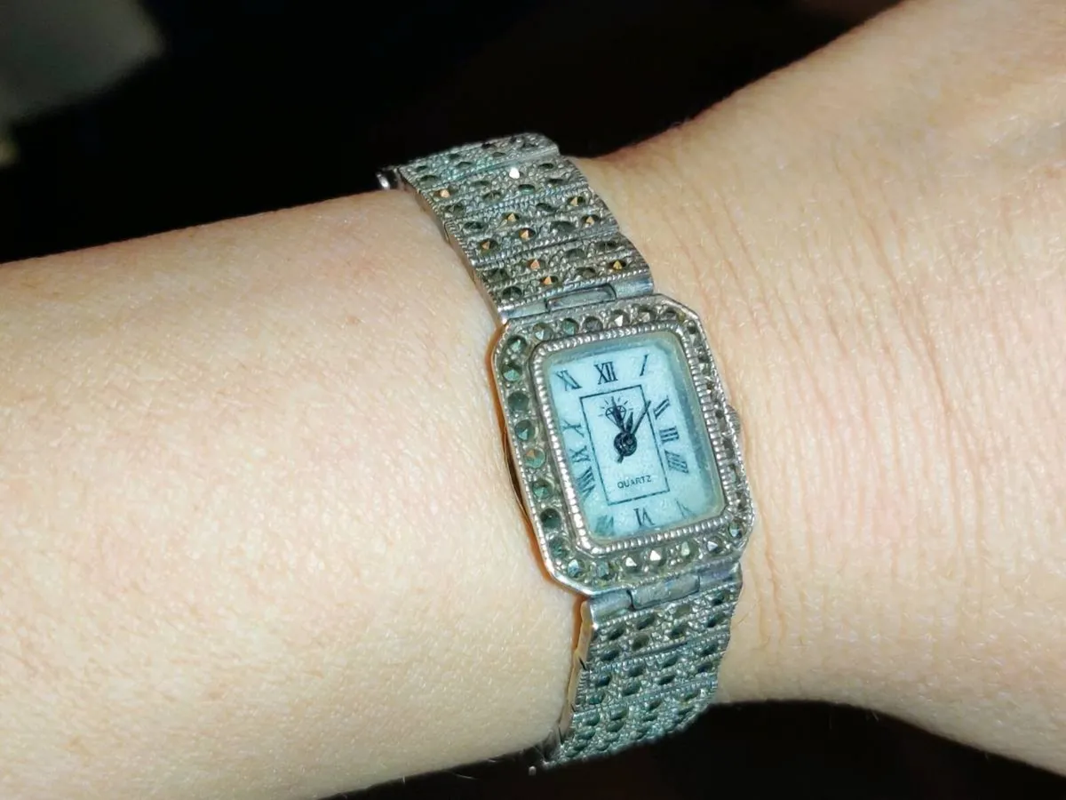 VICTORIAN MARCASITE, 925 Silver RARE Coctail Watch - Image 1