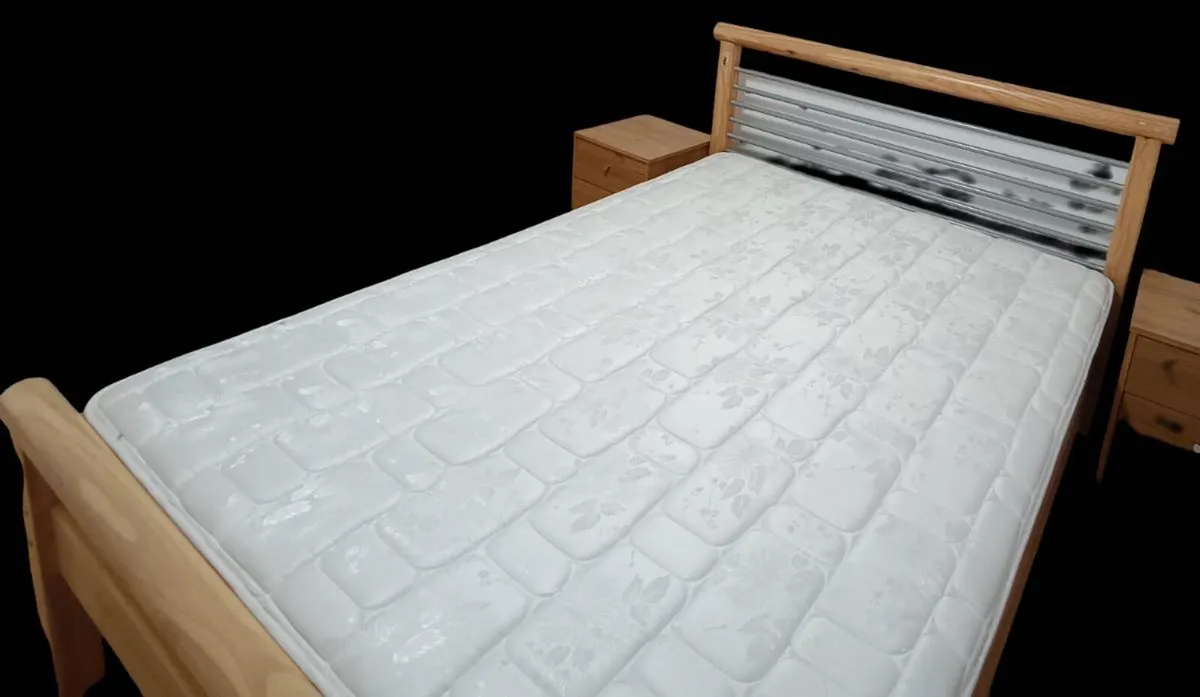 Double bed frame and maytress