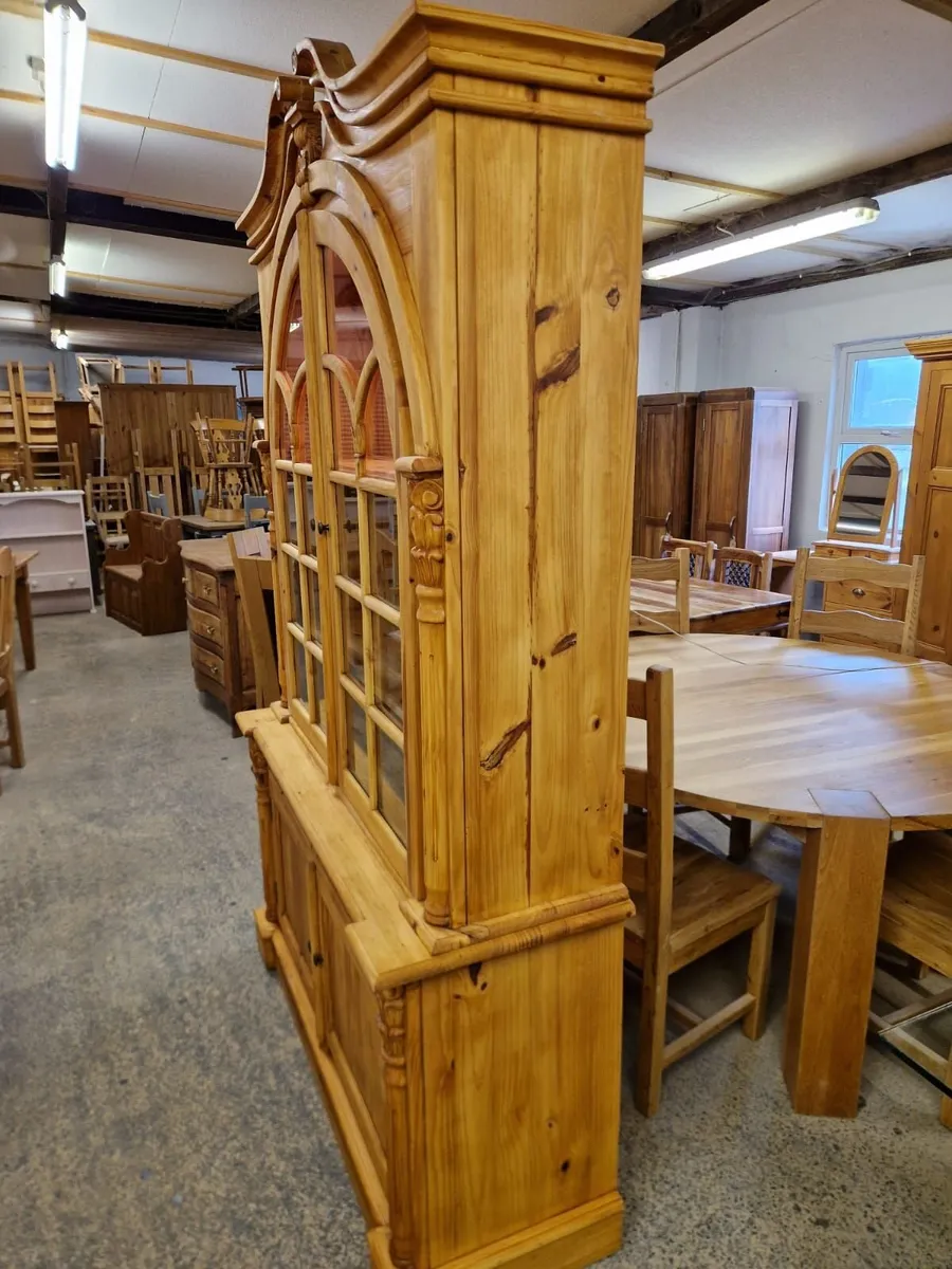 Large vintage pine cabinet, display - Image 2
