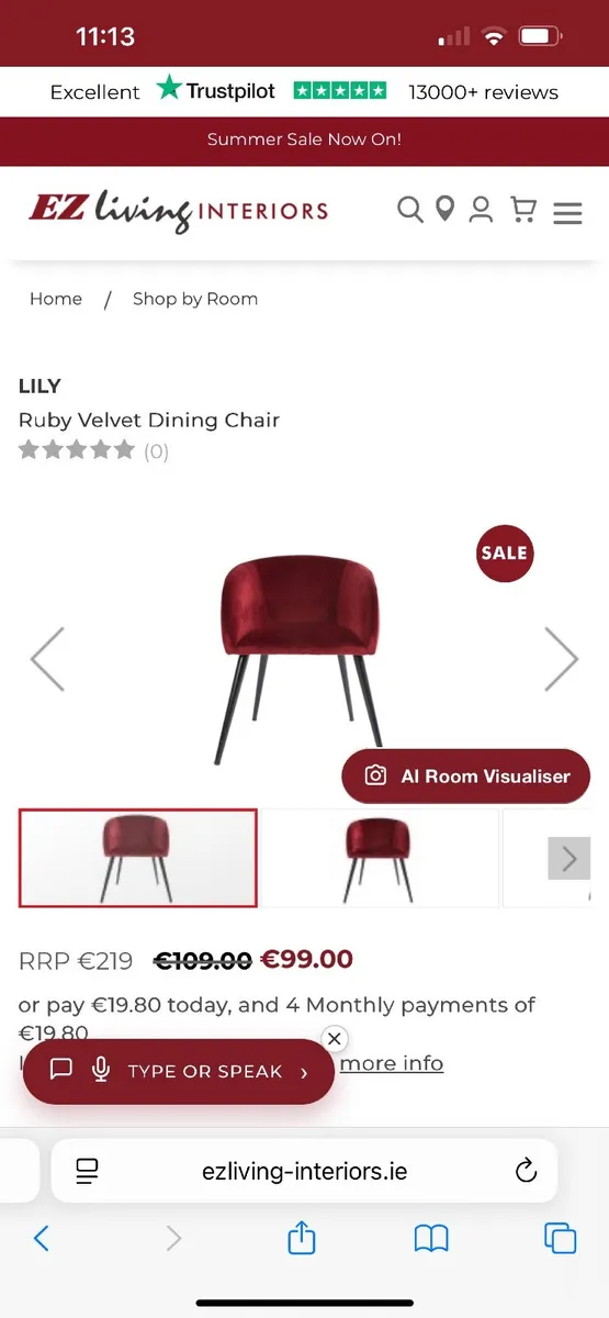 Pink Velvet Chair - Image 2