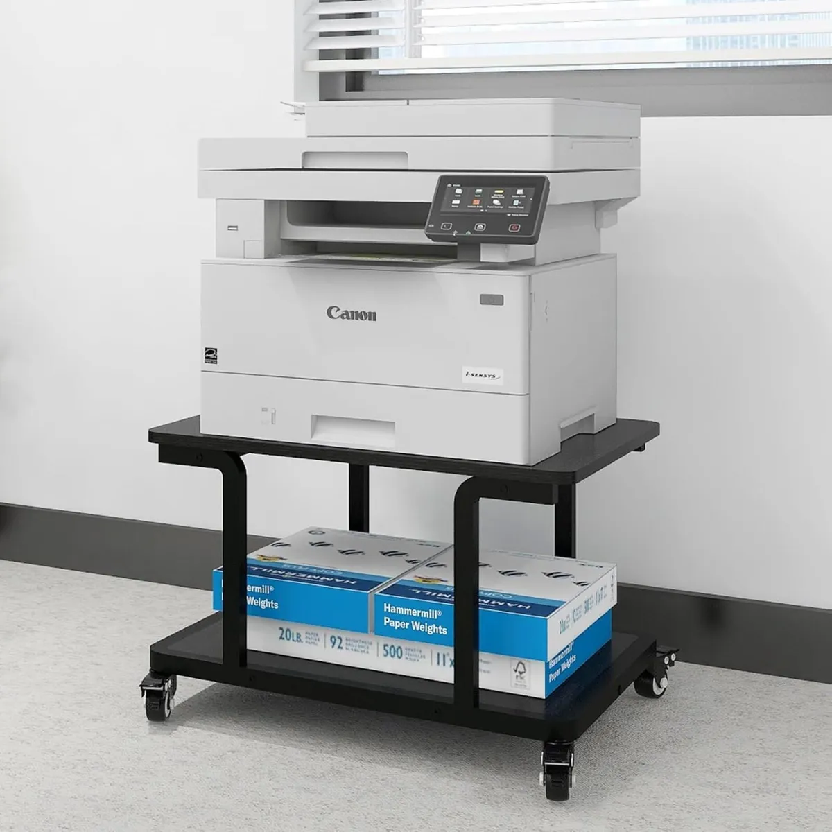 2-Tier Laser Printer Stand with Storage Shelf - Image 1