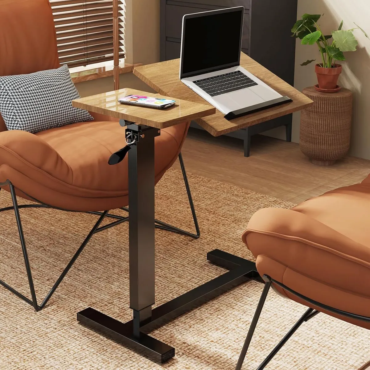 Overbed Table with Hidden Wheels Height - Image 2