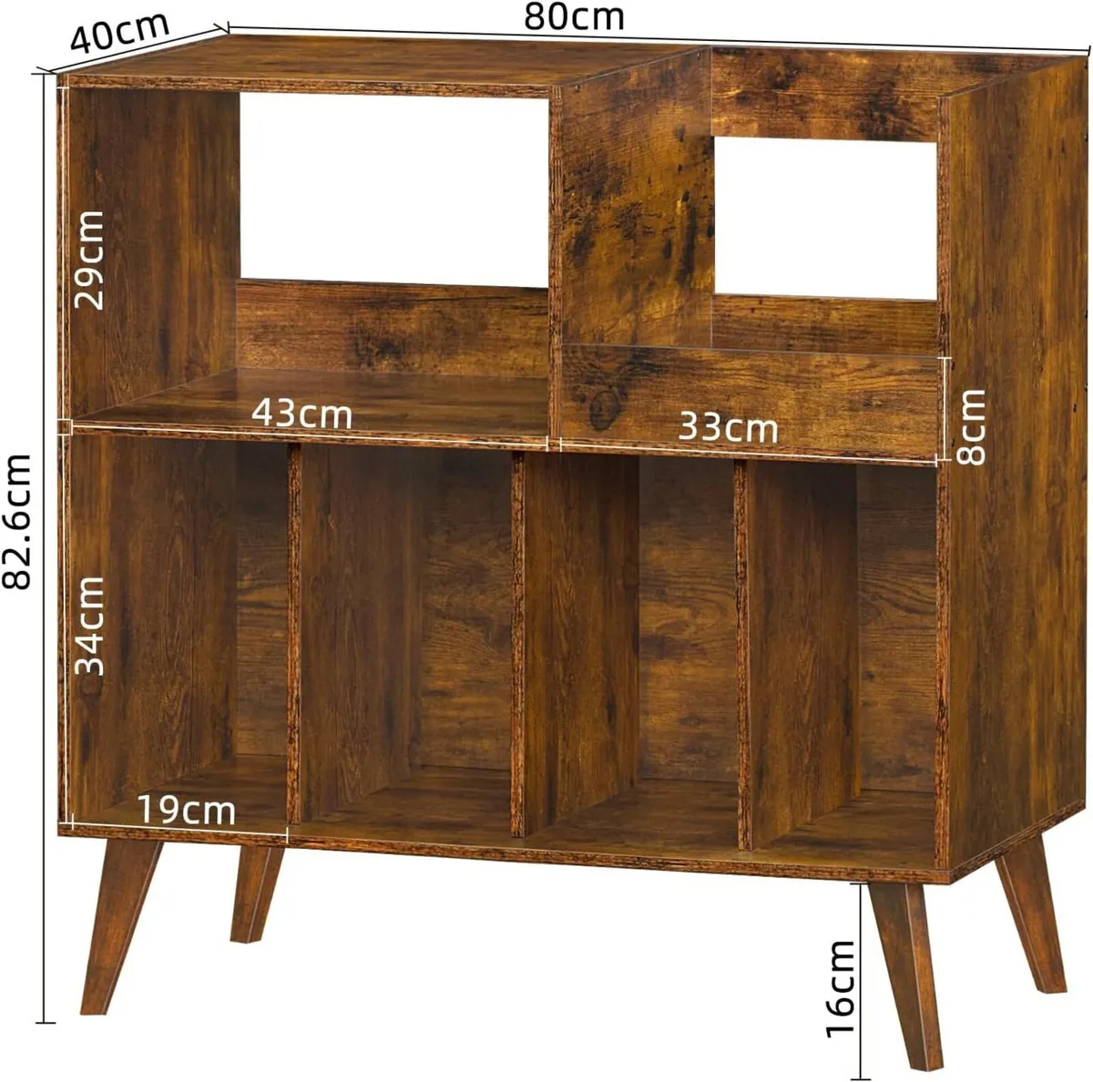 Large Record Stand with Storage and Shelf Vinyl - Image 2