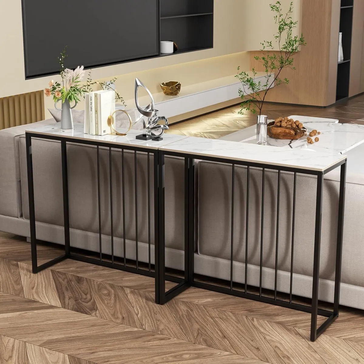 Entryway Console Table Hallway Decor: Snow - Image 4