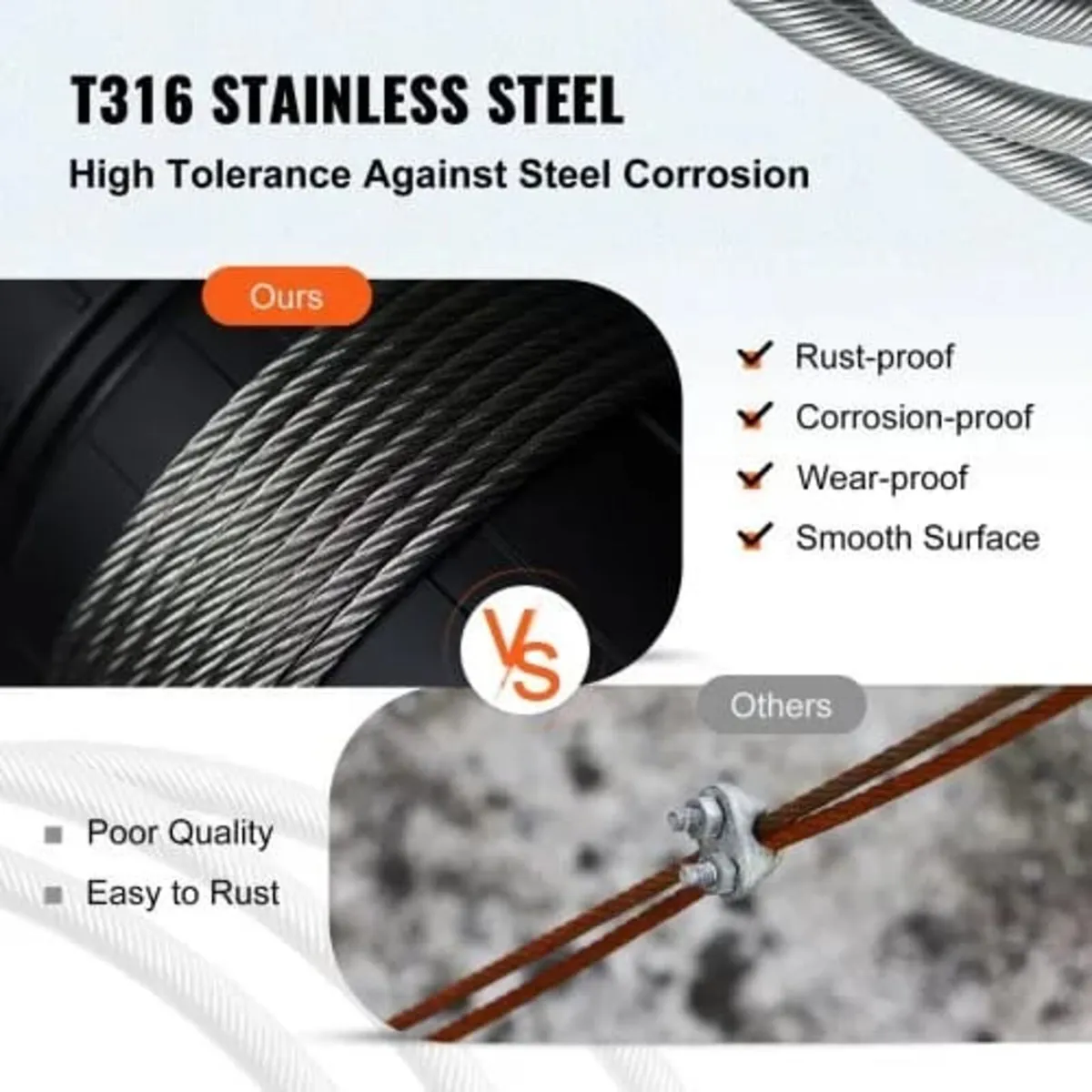 316 Stainless Steel Cable 0.32 cm (1/8") 1x19 Stee - Image 3