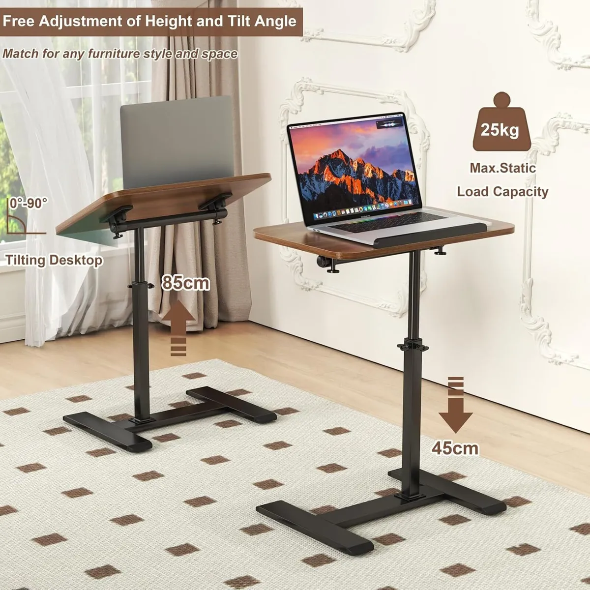 Adjustable Height C Shaped Side Table - Image 3