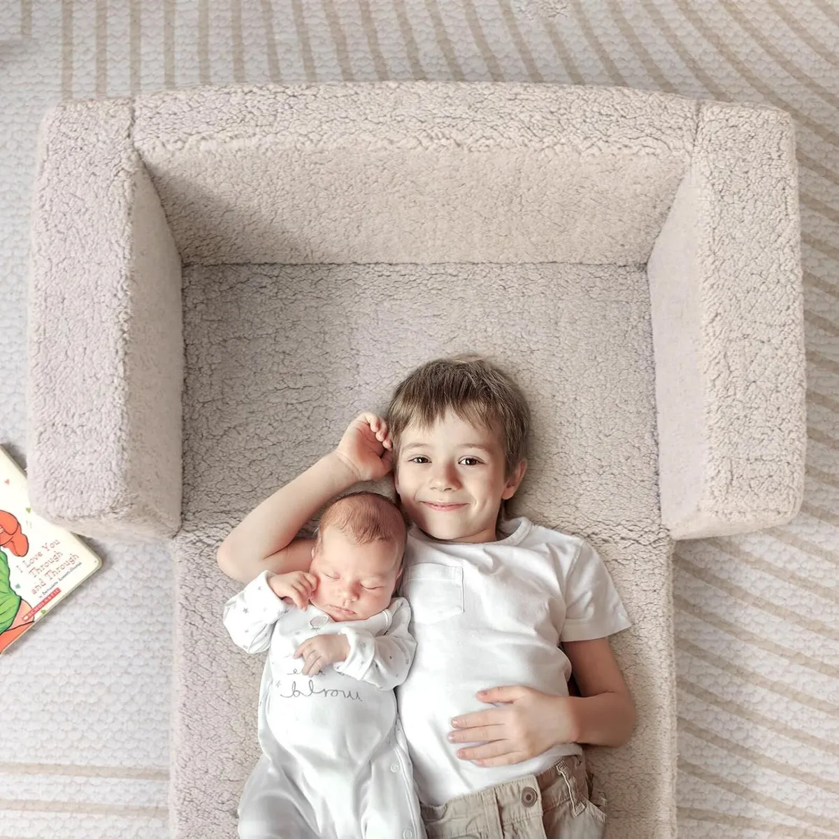 Toddler Chair Sherpa Folding Kids Sofa Bed Extra - Image 2