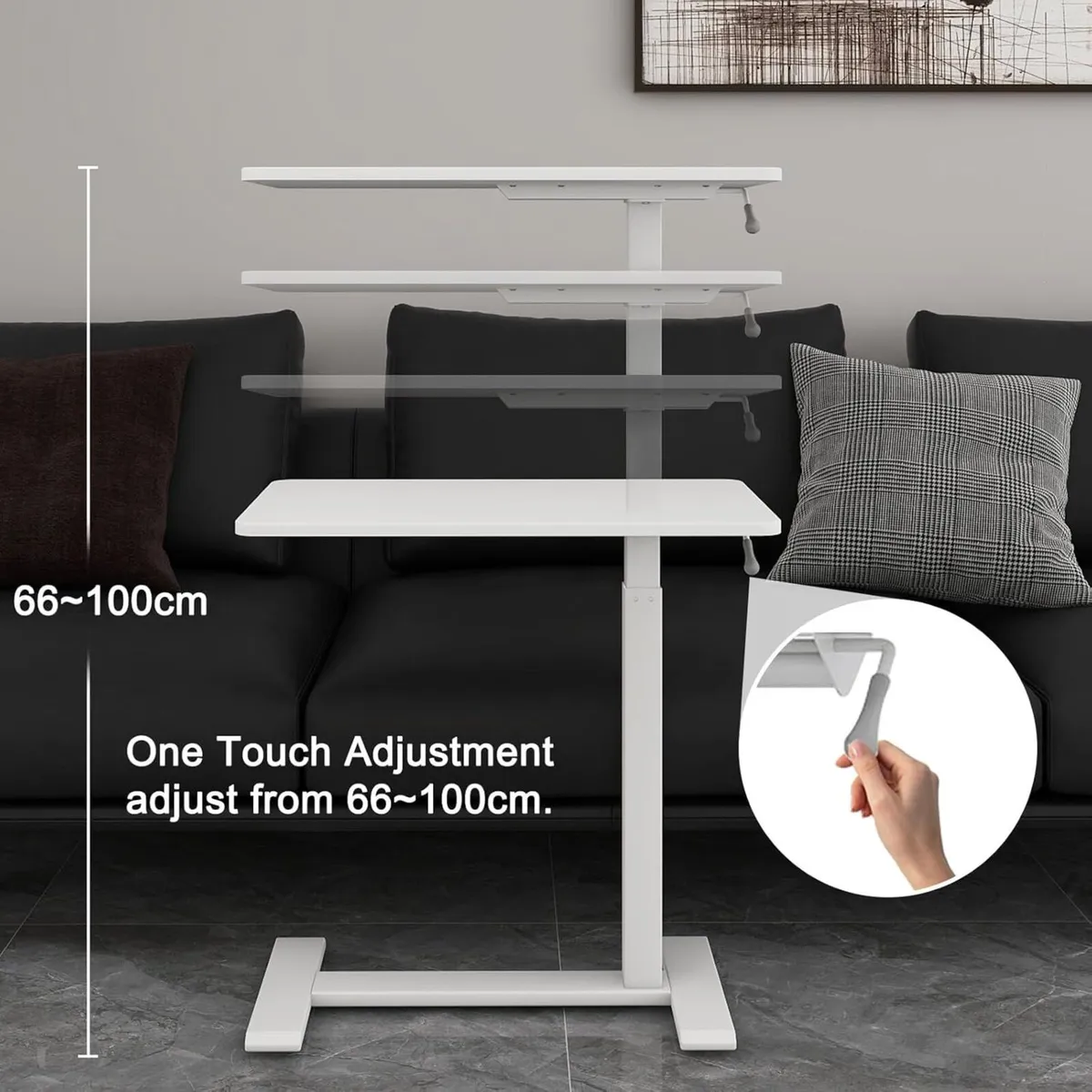 Medical Adjustable Overbed Bedside Table - Image 3