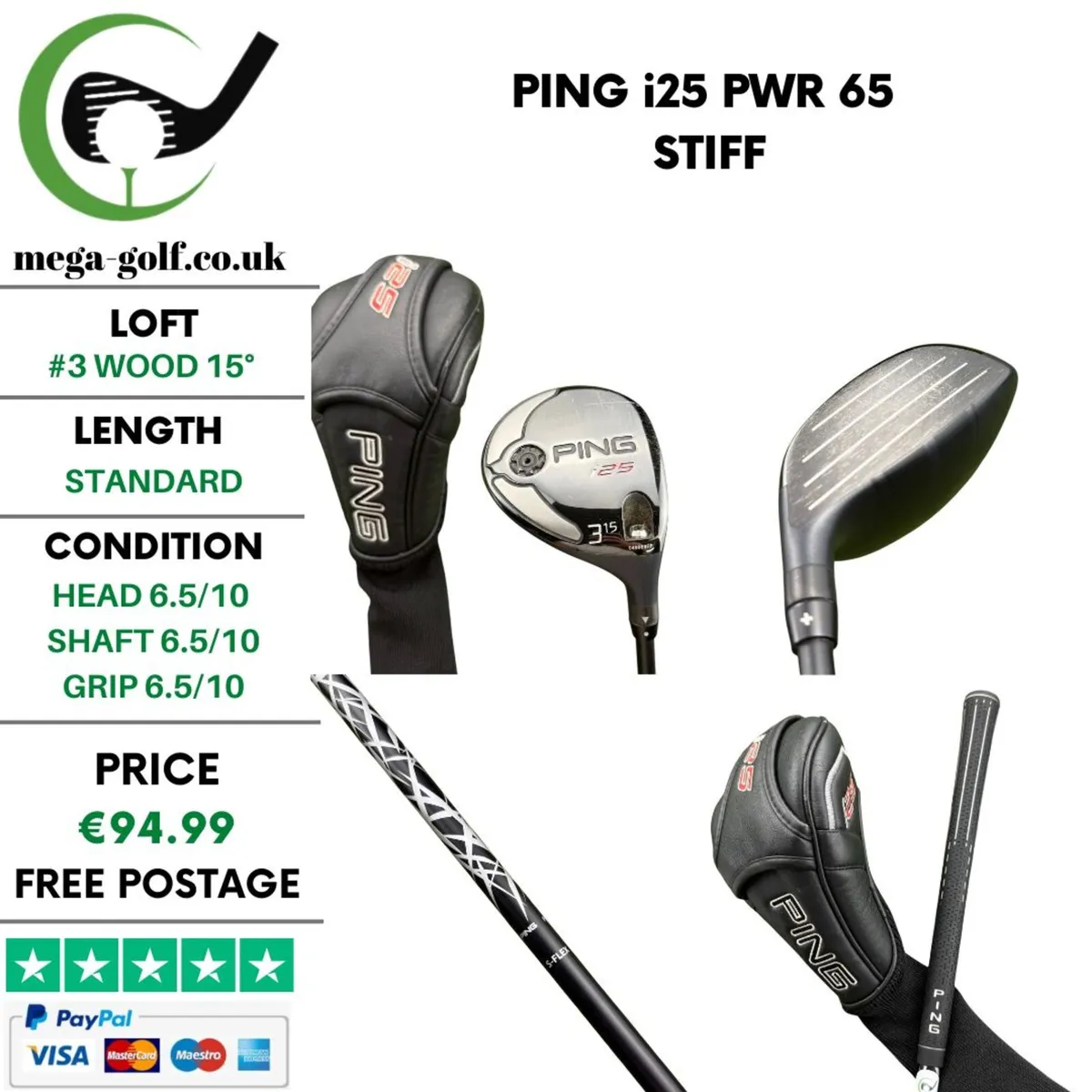 Ping i25 #3 Wood 15° / PWR 65 Stiff - Image 1
