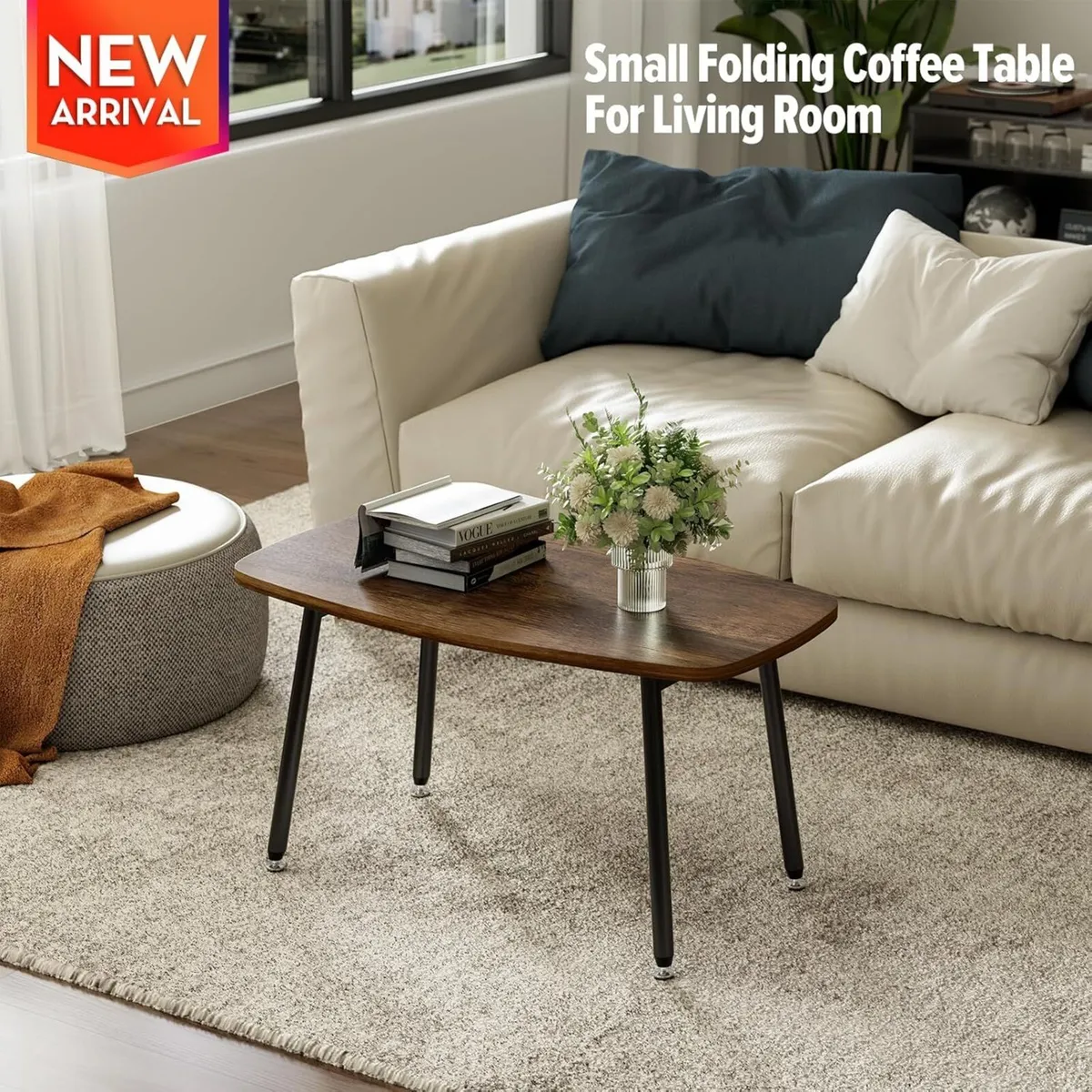 Folding Coffee Table Small Foldable Tables Rustic - Image 3