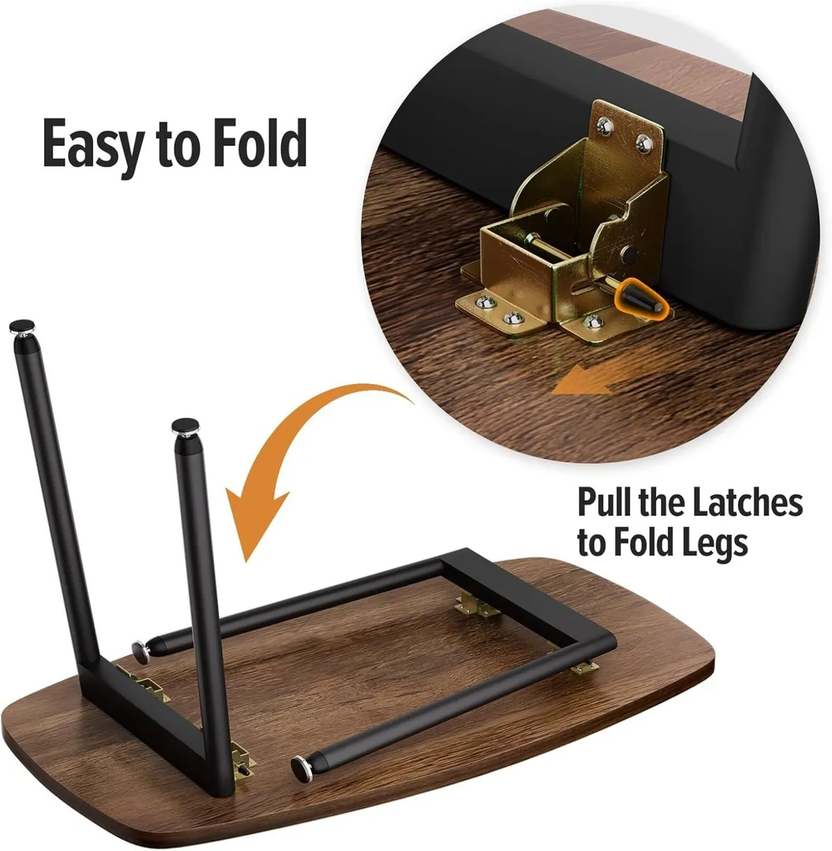 Folding Coffee Table Small Foldable Tables Rustic - Image 4