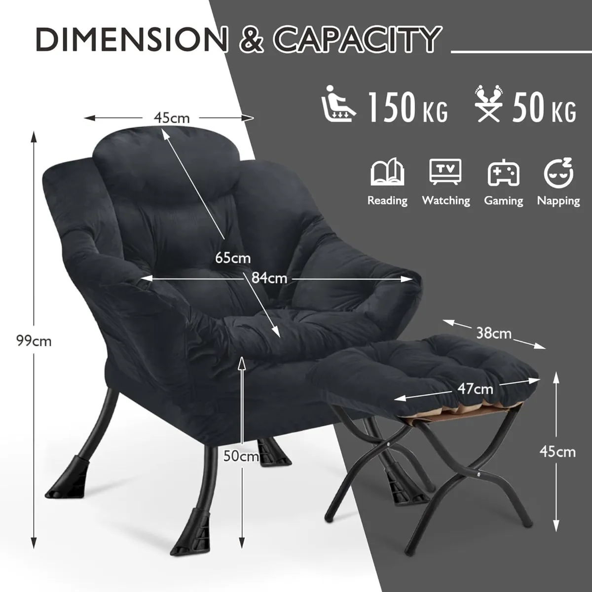 Armchair Living Room Comfy Reading Chair - Image 3