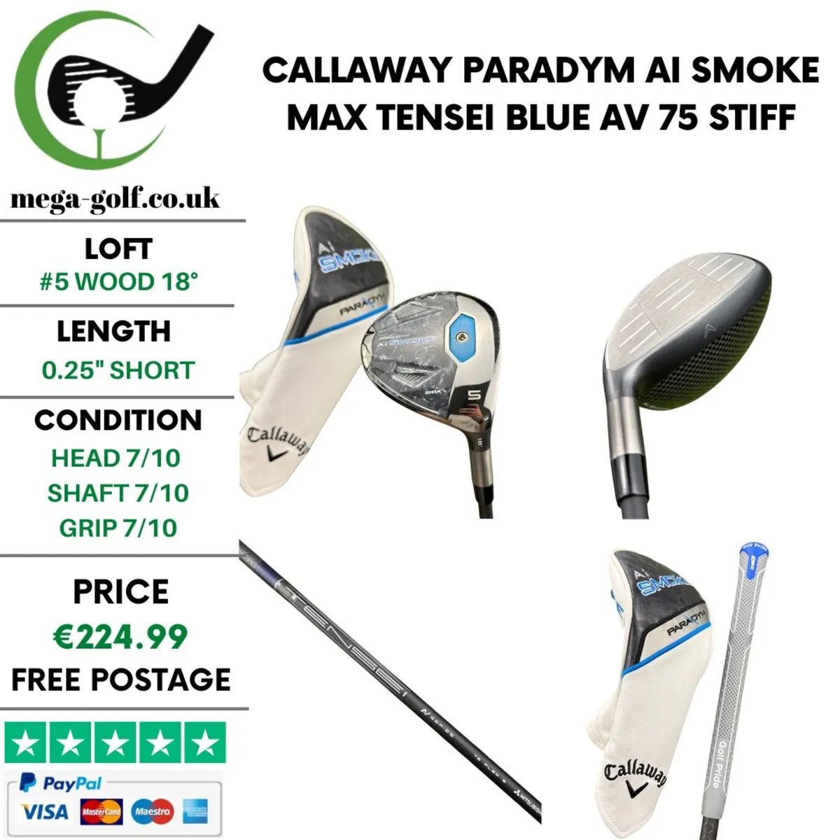 Callaway Paradym Ai Smoke Max #5 Wood 18° / Stiff - Image 1