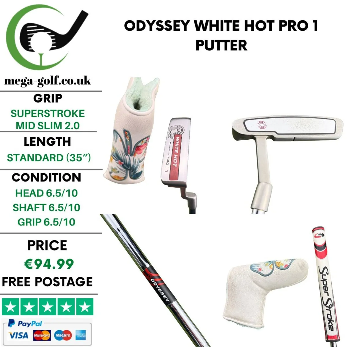Odyssey White Hot Pro 1 Putter / 35'' - Image 1