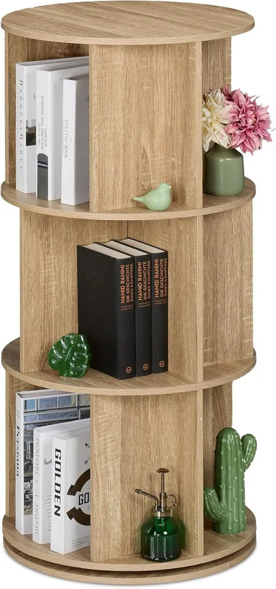 Rotating Bookcase 15 Compartments Hxd: Wood - Image 1